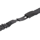 Black Stainless Steel Links Strap Watch Strap Curved End Use Belt Buckle 20