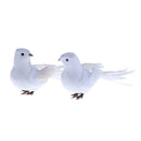 2pcs White Feather Artificial Foam Doves Lover Peace Doves Bird Home Decor