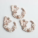 10 Enameled Butterfly&Flower Love Flatback Buttons DIY Wedding Embellishment