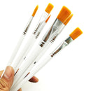 6 white wooden nylon brushes Drawing Gouache watercolor pen and oil brush sS Ew