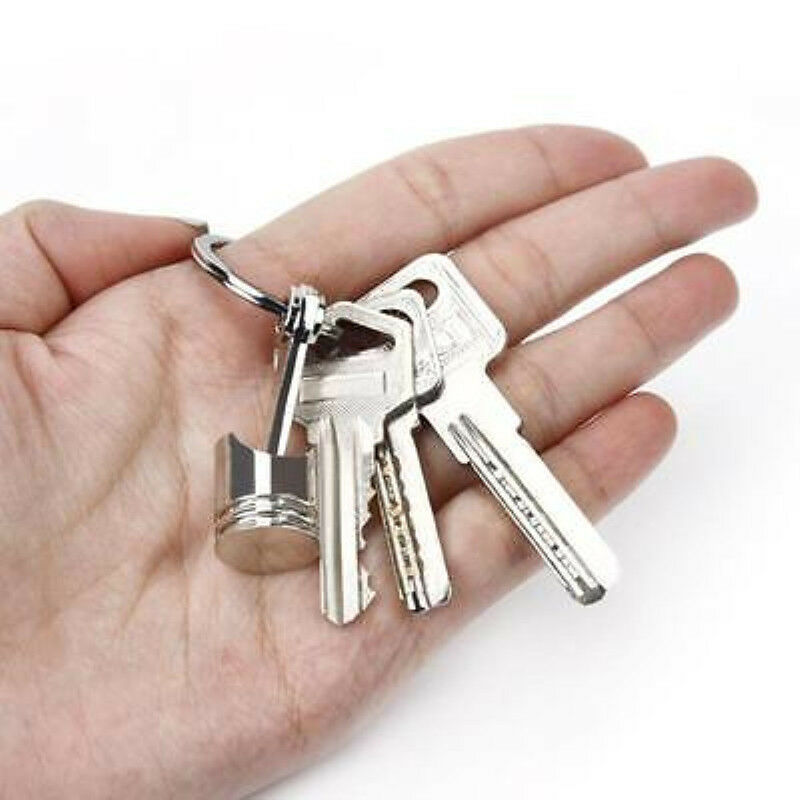 1*Cute Car Metal Piston Keychain Keyfob Engine Fob Key Chain Ring Keyring CA