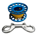 Aluminum Alloy Scuba Diving Finger Spool Reel+30m Line+Double Hook Blue