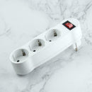 White Triple Plugs Power Distribution Box Three-way Top Multip Splitter Ada Q1X5
