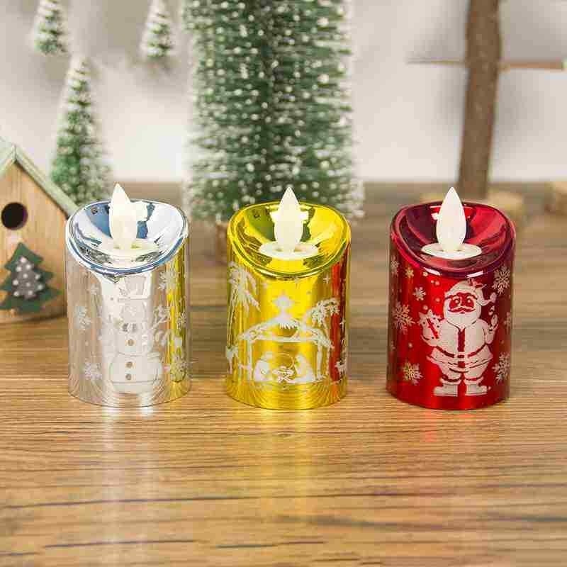 1 Set 3 Pcs Christmas Candlestick Led Light Simulation Candle Wind Lights SmA5V8