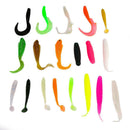 1 Box Fishing Lures T Tail Earthworm Shrimp Soft Bait Jigging Set Tackle