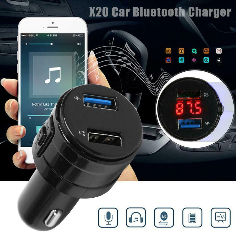 X20 Music Player Handsfree Car Bluetooth 5.0 Charger MP3 Wireless Radio Adapter