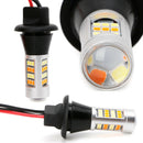 1pair BAU15S 42-LED 2835 SMD 50W Dual-Color Switchback DRL Turn Signal Light Kit