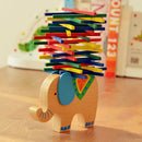 Baby Wooden Toys Educational Elephant Balancing Blocks Wood Balance Beam Game