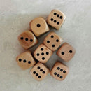 6 Pcs 16mm Wooden Wood Dice Game Natural Single Dice Board Games
