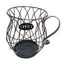 Black Espresso Coffee Pod Holder Mug Cup Storage Basket Large Capacity