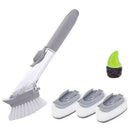 Soap Dispensing Brush Dish Wand Cleaning Scrubber Grips With Refill Replace