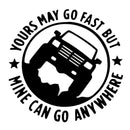 Creative 4"X4" Yours May Go Fset Mine Can Go Anywhere Funny Car Stickers FT