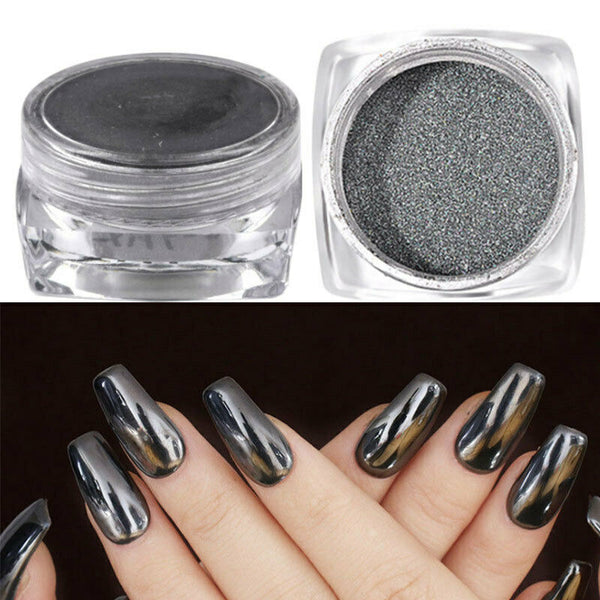 0.5g Nagel Chrom Pigment Mirror Pulver Puder Spiegeleffekt Powder Schwarz