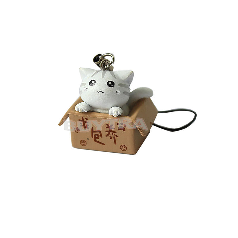 1pc Lovely Cartoon Cat In The Box Cell Phone Charm at Random M&O
