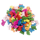 100Pcs Mixed Colors Turtle Shape Wooden Buttons For Cardmaking Embellishment