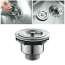 Kitchen Bar Sink Strainer With Filter Basket Drain Head Stopper Stainless Steel