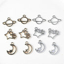 30pcs Mixed Moon Stars Charms Acrylic Pendant DIY Jewelry Findings Gifts