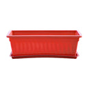 Rectangular Flower Pot Color Plastic Plant Planter Saucer Garden Red Plastic