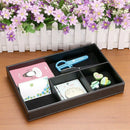 4 Slots Desk Drawer Organizer, Pu Leather Drawer Storage Organizer Divider