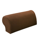 1 Pair Brown Anti-dirty Elastic Sofa Armrest Covers Armchair Slipcovers