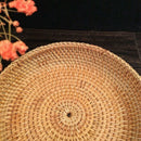 Handmade Autumn Rattan Weaving Round Storage Basket Fruit Dish Rattan Bread