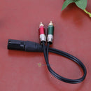 1FT XLR Male to 2 RCA Male Audio Adapter Cable Cord 3 Pin Audio Metal Connector