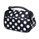 Black Zipper Cosmetic Bag Toiletry Bag Make-up Bag Hand Case Bag with Dot P G6H2
