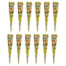 12 Black Color Instant Herbal Henna Cones Temporary Art Ointment Kit Tattoo C9Q6