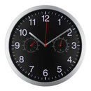 3 in 1 Silent Quartz Wall Clock Quiet Sweep Movement Thermometer Hygrometer