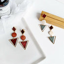 Temperament And Simple Geometric Triple-cornered Fashion Exquisite Earrings
