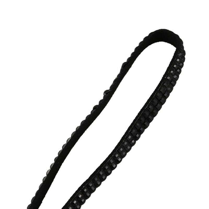 New Bling Crystal Rhinestone Lanyard Id Badge Keychain Card Holder-Black H4L9
