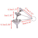 3pcs Stainless Steel Funnel Essentail Oil Water Spices Wine Flask Filter Funn Kw