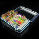 Waterproof Double Sided Carry Case + 64 Butterfly Flies Fishing Lure Hook Baits