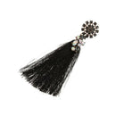 Round Flowers Top Tassel Long Earrings for Women Sexy Charm Fringed Drop Da