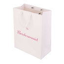 6pcs The Bridesmaid Wedding Party Paper Gift Favour Bag with Handle White