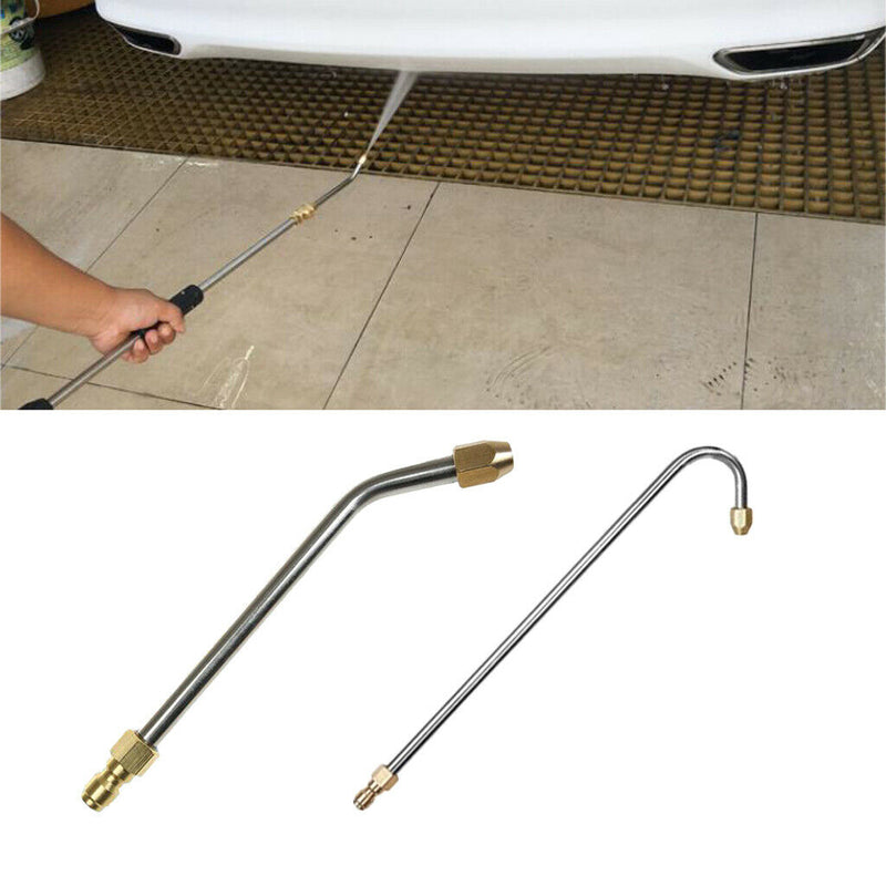 2pcs Stainless Steel Water Washer Lance Spray Wand Angled Lance Extension 1/4