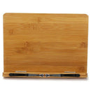 Bamboo Book Stand Adjustable Book Holder Tray -Cookbook Reading Desk Portab