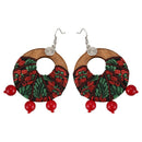 Ethnic Style Jewelry Earrings Retro Handmade Fabric Earrings Exaggerated Wo
