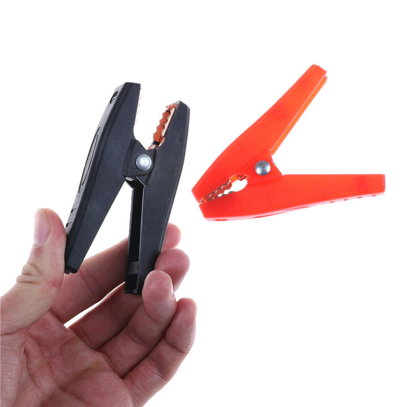 2pcs 90mm 100A Plastic Alligator Clips Car Battery Clamps Connecter Red & Bla Kw