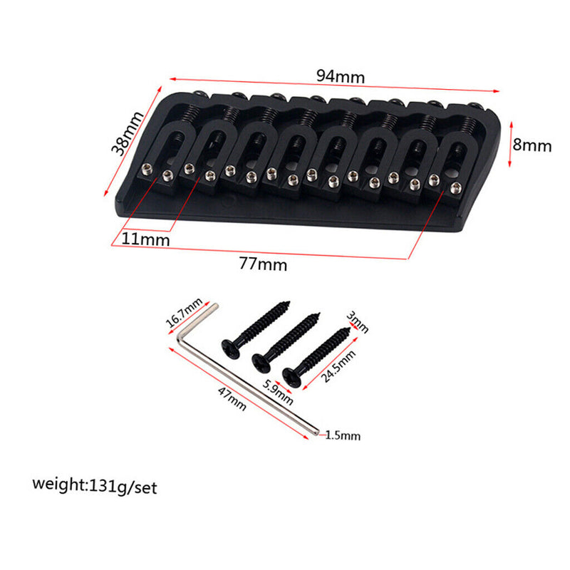 Electric Guitar Hardtail Bridge Saddle for 8 String Electric Guitar Replacement