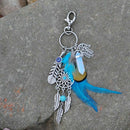 Boho Feather Gypsy Dream catcher Keychain For Women Keyring Keyholder G8B2