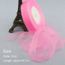 2 Rolls 20mm Organza Polyester Ribbon Woven Edge Home Party Wedding Decoration