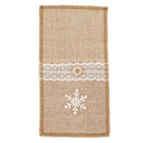 5 Pcs Set Christmas Burlap Lace Cutlery Pouch Rustic Wedding Tableware Knif
