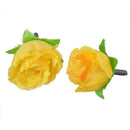 Yellow Fabric Silk Artificial Rose Flower Heads for Decoration Pack of 50pc