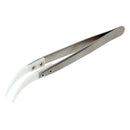 Ceramic tweezers with stainless steel handle Refractory Curved Corrosion Re S6B7
