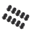 10X 4-8mm Durable PG9 Black IP68 Waterproof Cable Gland Adaptor Connector