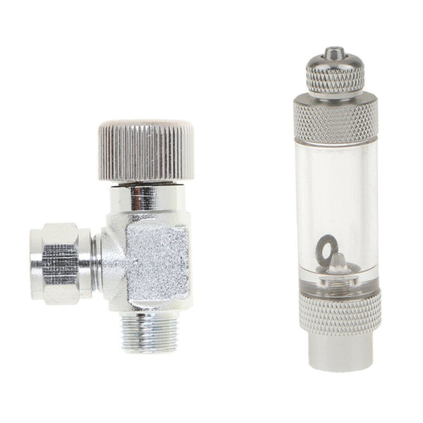 Set of 2,  Aquarium Bubble Counter with Adjustment Needle Solenoid Check Valve