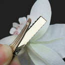 Lady Women Girl White Elegant Orchid Flower Leopard Hair Clip Wedding  AGT