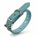 Blue PU Leather Dogs Cats Pets Puppy Neck Safety Collars XS