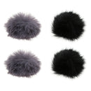 Set of 2 Pairs Furry Windscreen Anti-Wind Muff Mic Furry Cover  (2 x Black, 2 x